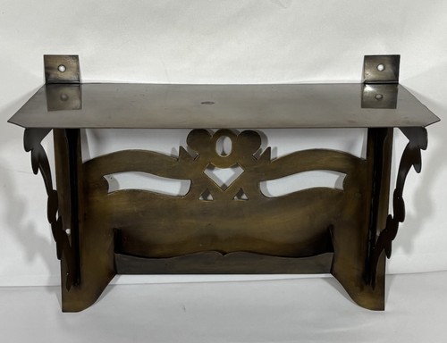 Vintage brass wall shelf - wall, w/