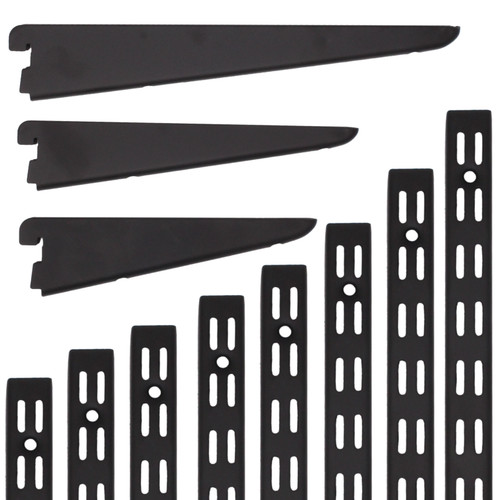 Twin slot shelving - twin, black